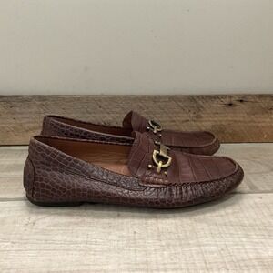 Donald Pliner-Men Dacio 2-Leather Slip-On Loafers-brown Caiman  11.5 M-VERY NICE